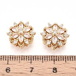 Brass Micro Pave Cubic Zirconia Beads&nbsp;KK-T071-52G