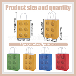 36Pcs 4 Colors Paper Gift Tote Bags&nbsp;ABAG-GO0001-10