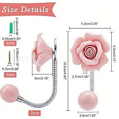Porcrelain 3D Flower Ceramic Wall Coat Hook&nbsp;FIND-WH0040-63