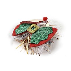 Christmas Theme Glitter Felt Fabric Alligator Hair Clip&nbsp;PHAR-U002-01D