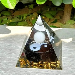 Yin Yang Eight-Trigram Pattern Orgonite Pyramid Resin Display Decorations&nbsp;PW23041290834