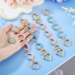 4Pcs 4 Styles Alloy Enamel Moon Link Chain Bag Extension Chains&nbsp;AJEW-TA0003-13