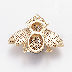 Brass Micro Pave Cubic Zirconia Pendants&nbsp;ZIRC-L067-20B-G-NR