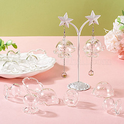 6 Sets Transparent Glass Bead Caps&nbsp;GLAA-BY0001-07B