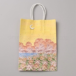 Paper Flower Pattern Printed Carry Storage Tote Bags&nbsp;ABAG-TAC0035-16A