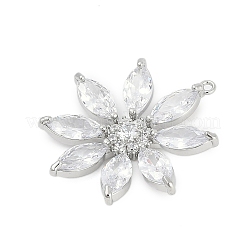 Brass Micro Pave Cubic Zirconia Pendants&nbsp;KK-Q026-12P