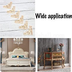 Natural Solid Wood Carved Onlay Applique Craft&nbsp;LS-WOOD-FH0001-31