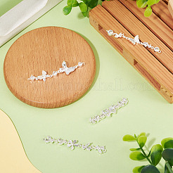 4Pcs 4 Styles Brass Pave Clear Cubic Zirconia Flower Butterfly Connector Charms&nbsp;KK-TA0008-72S