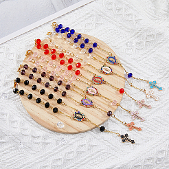 Cross Alloy Enamel Pendant Decorations&nbsp;HJEW-AB00656