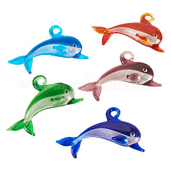 5Pcs 5 Colors Handmade Lampwork Big Pendants&nbsp;LAMP-TA0001-68