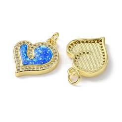 Brass Micro Pave Cubic Zirconia Pendants&nbsp;KK-A197-25G