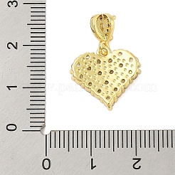 Heart Rack Plating Brass Micro Pave Cubic Zirconia Pendants&nbsp;KK-Z074-55G
