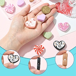 12Pcs Heart Silicone Focal Beads&nbsp;SIL-YW0001-67