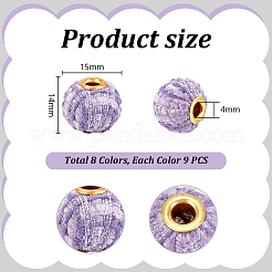 72Pcs 8 Colors Polyester European Beads&nbsp;OPDL-PH0001-09