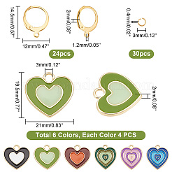 DIY Heart Drop Earring Making Kit&nbsp;DIY-GA0003-92