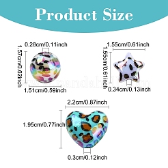 10Pcs 2 Styles UV Plating Opaque Acrylic Beads&nbsp;OACR-YW0003-44A