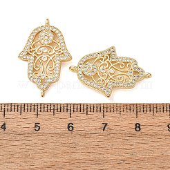 Brass Micro Pave Clear Cubic Zirconia Connector Charms&nbsp;CU-CBA4579-10G-B