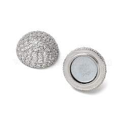 Brass Micro Pave Cubic Zirconia Magnetic Clasps&nbsp;KK-U052-15P