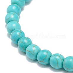 Synthetic Turquoise(Dyed) Ocean Theme Beaded Stretch Bracelet&nbsp;BJEW-JB08577
