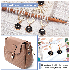 Alloy Enamel Number Charms Locking Stitch Markers&nbsp;AJEW-PH01457-01
