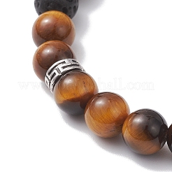 Round Natural Mixed Gemstone & Non-Magnetic Synthetic Hematite Beads Stretch Bracelets for Women&nbsp;BJEW-JB12759
