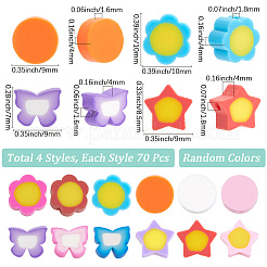 280Pcs 4 Styles Handmade Polymer Clay Beads&nbsp;CLAY-SC0002-42