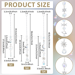 3Pcs 3 Styles Glass & Alloy Hanging Suncatchers&nbsp;AJEW-NB0008-75