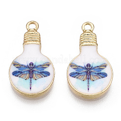 Printed Alloy Enamel Pendants&nbsp;ENAM-N056-178-14