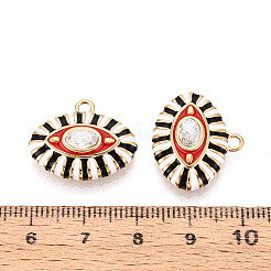 304 Stainless Steel Pave Crystal Rhinestone and Enamel Pendants&nbsp;STAS-T068-32B