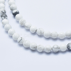 Natural Howlite Beads Strands&nbsp;X-G-P353-01-4mm