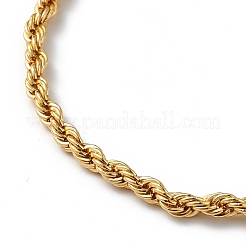 Rack Plating Brass Rope Chain Bracelet for Women&nbsp;BJEW-C020-11A-G