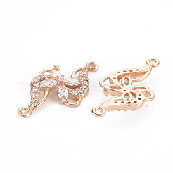 Rack Plating Brass Micro Pave Clear Cubic Zirconia Pendants&nbsp;X-KK-T060-23-RS