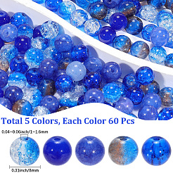 300Pcs 5 Styles Baking Paint Crackle Glass Beads&nbsp;CCG-PA0001-06