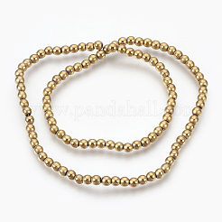 Electroplate Non-Magnetic Synthetic Hematite Beads Strands&nbsp;G-F585-C01-4mm