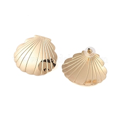 Shell Shape Alloy Stud Earrings for Women&nbsp;EJEW-A112-06KCG