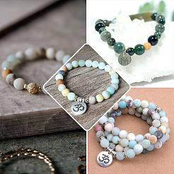 225Pcs 15 Style Natural Agate Round Beads&nbsp;G-TA0001-36