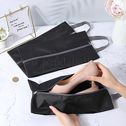 4Pcs Rectangle Polyester Fabric Waterproof Shoes Storage Zipper Bags with Imitation Leather Handle&nbsp;ABAG-GF0001-31