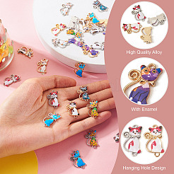 32Pcs 16 Styles Alloy Enamel Pendants&nbsp;FIND-TA0004-80