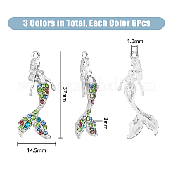 18PCS 3Colors Alloy with Rhinestone Pendants&nbsp;FIND-DC0004-15