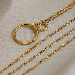 304 Stainless Steel 3 Layer Chain Necklaces for Women&nbsp;TA4038