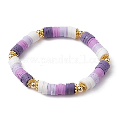 7Pcs 7 Color Polymer Clay Heishi Surfer Stretch Bracelets Set&nbsp;BJEW-JB09644-02