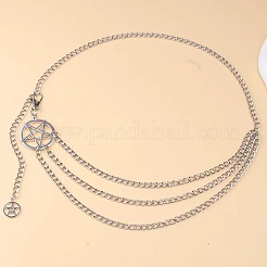 Pentagram Alloy with Aluminium 3 Layer Waist Belly Chains for Women&nbsp;FS-WGF67DF-01