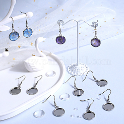 DIY Blank Dome 304 Stainless Steel Dangle Earring Making Kit&nbsp;DIY-SP0001-08C-P