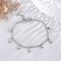 2Pcs 2 Colors Brass Charm Anklets&nbsp;AJEW-GO0002-50