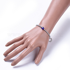 Evil Eye Lampwork Bead Bracelets&nbsp;BJEW-JB04396-03