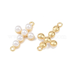 Cross Brass Connector Charms&nbsp;KK-P339-16G