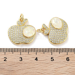 Brass Micro Pave Clear Cubic Zirconia Pendants&nbsp;KK-L213-042G-02