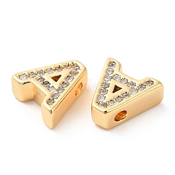 Brass Micro Pave Cubic Zirconia Beads&nbsp;KK-F855-03G-A