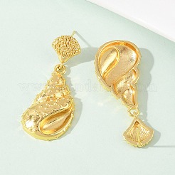 Ocean Theme Brass Dangle Stud Earrings&nbsp;EJEW-F400-04C-G