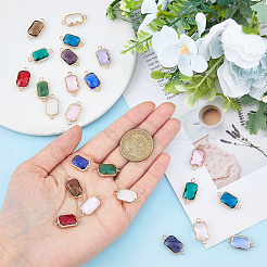 24Pcs 12 Colors Alloy Faceted Glass Connector Charms&nbsp;FIND-FI0001-08B
